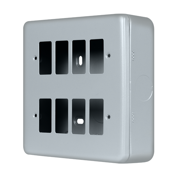 Metal Industrial Wall  Metal Clad Pro 8 Gang Gridpro Front Plate MCP20508
