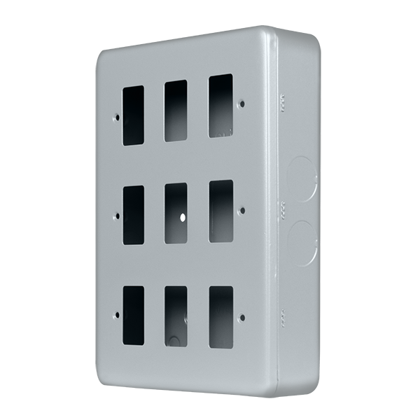 Metal Industrial Wall  Metal Clad Pro 9 Gang Gridpro Front Plate MCP20509