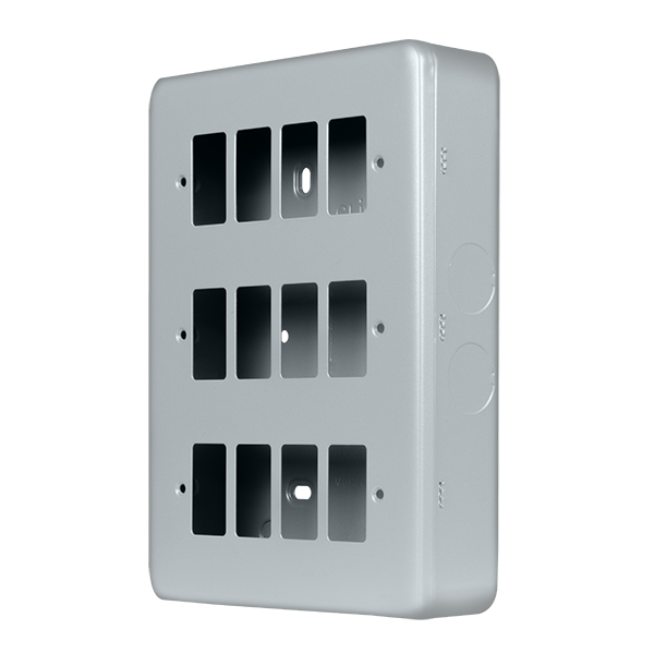 Metal Industrial Wall  Metal Clad Pro 12 Gang Gridpro Front Plate MCP20512