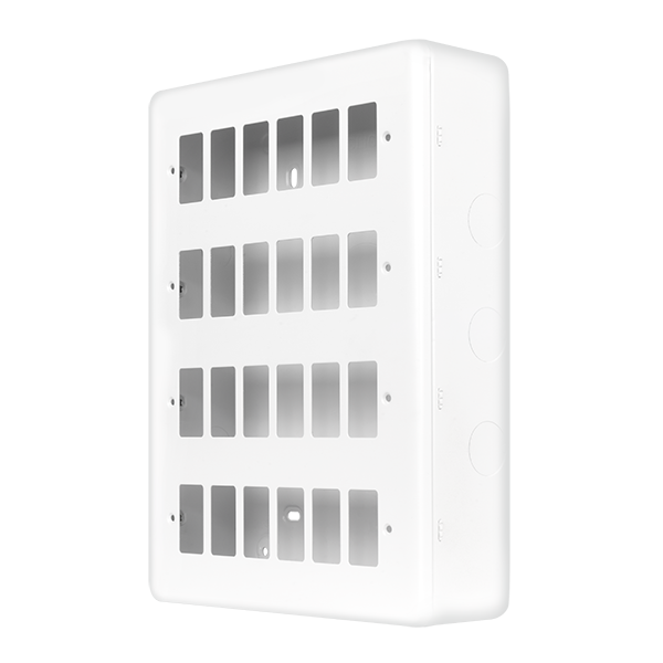Polar White Industrial Wall  Metal Clad Pro 24 Gang Gridpro Front Plate MCP20524PW