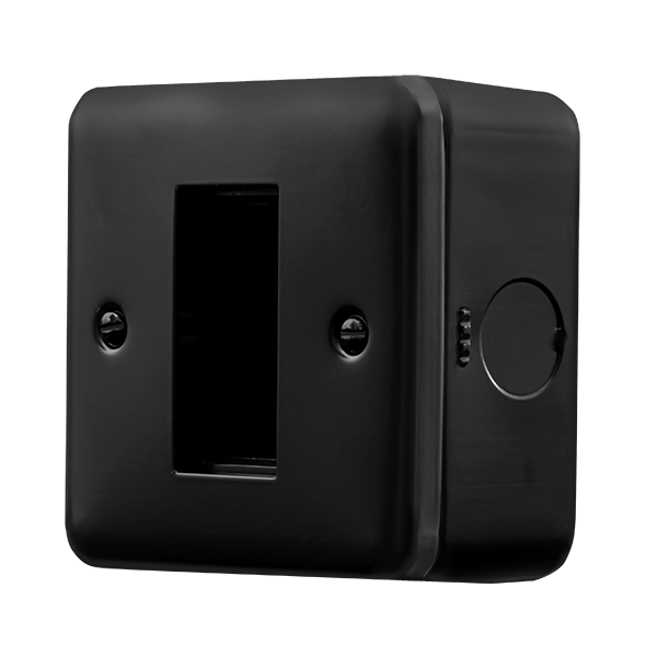 Black Industrial Wall  Metal Clad Pro 1 Gang New Media Unfurnished Plate - 1 Aperture MCP310BK