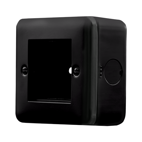 Black Industrial Wall  Metal Clad Pro 1 Gang New Media Unfurnished Plate - 2 Aperture MCP311BK