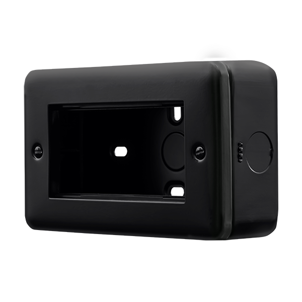 Black Industrial Wall  Metal Clad Pro 2 Gang New Media Unfurnished Plate - 4 Aperture MCP312BK