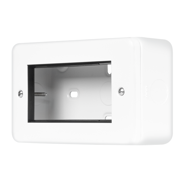 Polar White Industrial Wall  Metal Clad Pro 2 Gang New Media Unfurnished Plate - 4 Aperture MCP312PW