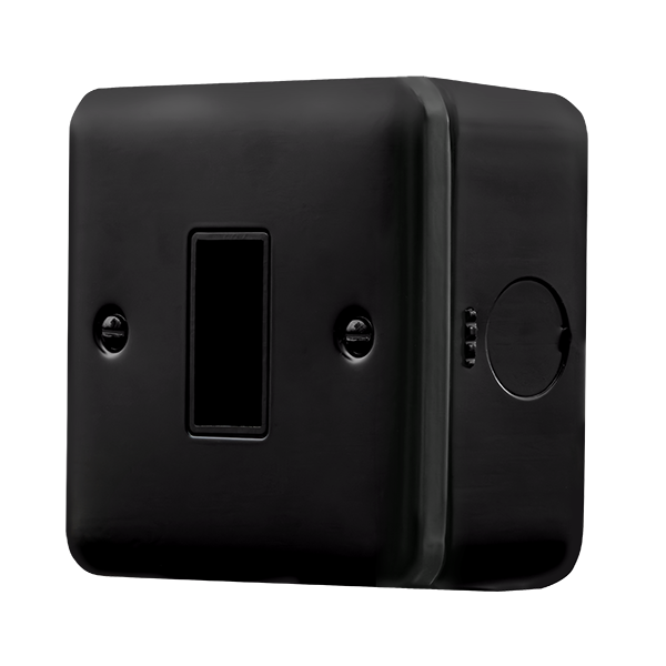 Black Industrial Wall  Metal Clad Pro 1 Gang Minigrid Plate - 1 Aperture MCP401BK