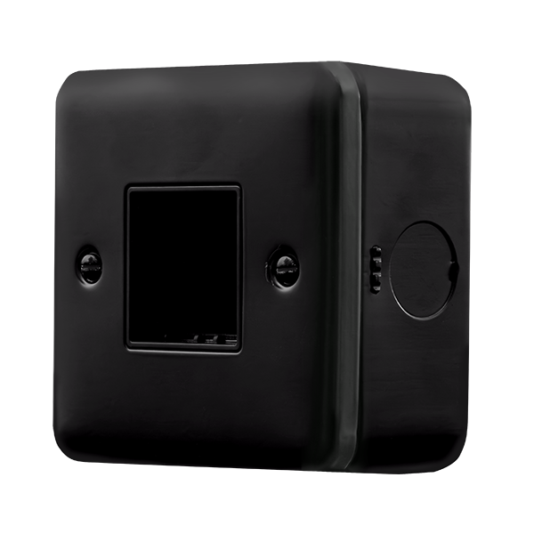 Black Industrial Wall  Metal Clad Pro 1 Gang Minigrid Plate - 2 Aperture MCP402BK