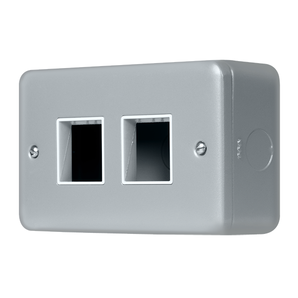Metal Industrial Wall  Metal Clad Pro 2 Gang Minigrid Plate - 2+2 Aperture MCP404
