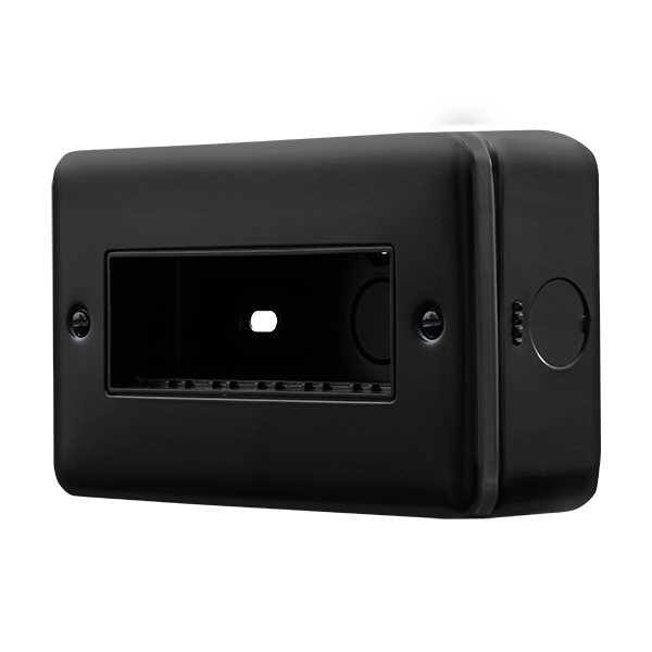 Black Industrial Wall  Metal Clad Pro 2 Gang Minigrid Plate - 6 Aperture MCP426BK