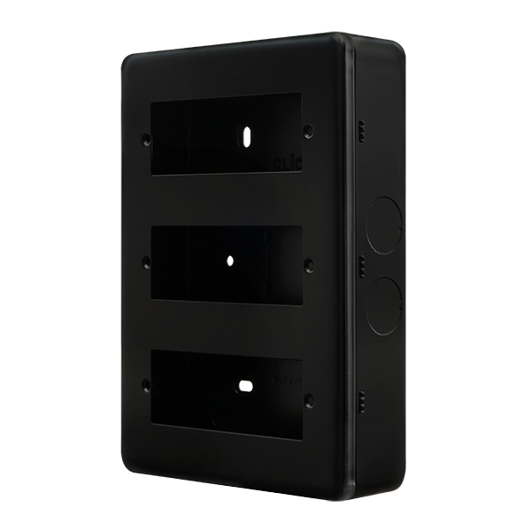 Black Industrial Wall  Metal Clad Pro 3 Tier Minigrid Plate - 18 Aperture MCP518BK