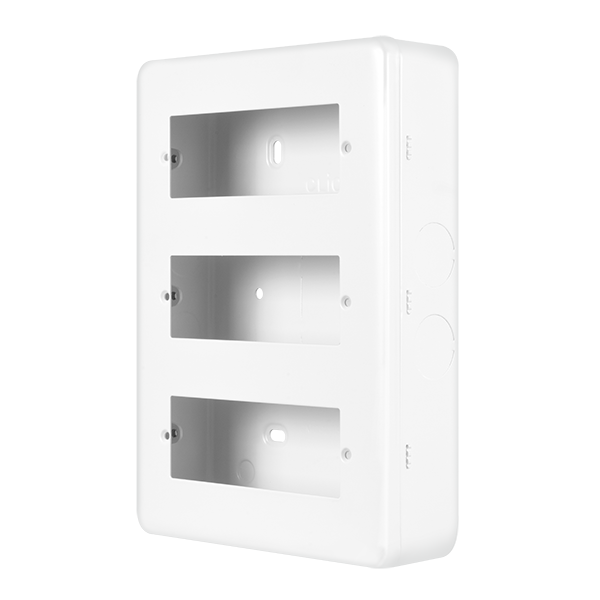 Polar White Industrial Wall  Metal Clad Pro 3 Tier Minigrid Plate - 18 Aperture MCP518PW