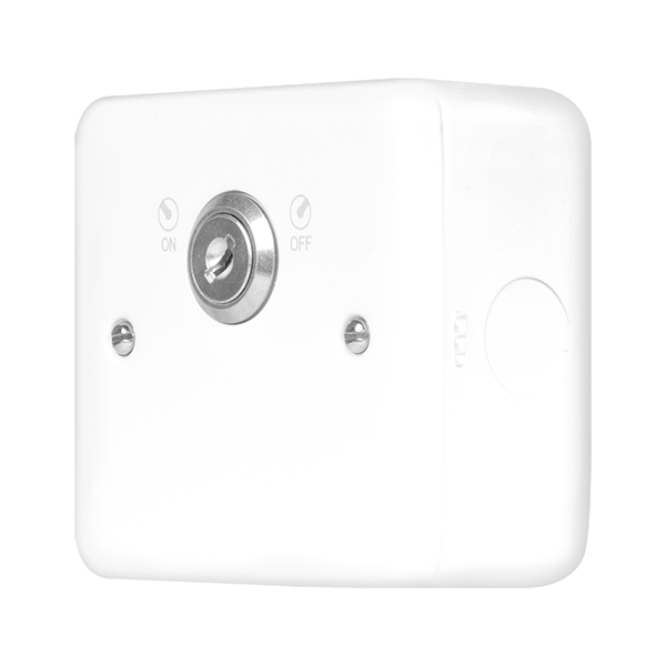 Polar White Industrial Wall  Metal Clad Pro 20A Double Pole 1 Gang Key Lockable Switch MCP660PW