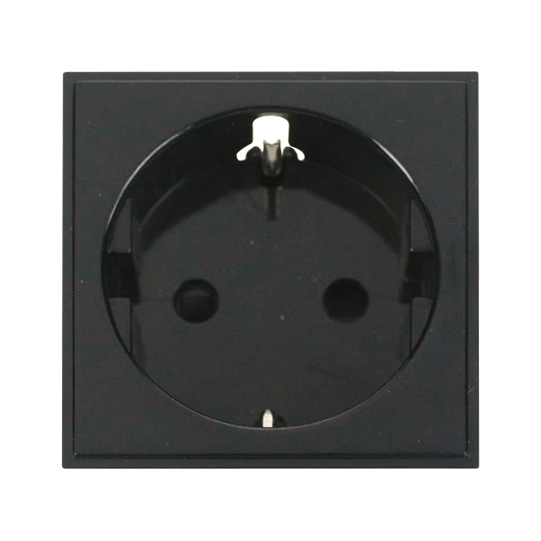 Click New Media 16A European Schuko Socket Outlet - Black MM020BK