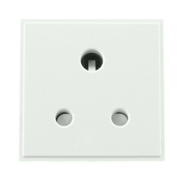 Click New Media 5A Round Pin New Media Socket - White MM038WH