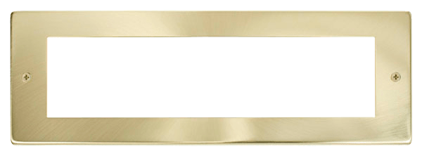 Click New Media Small Media Front Plate (8 Module) - Satin Brass MP508SB