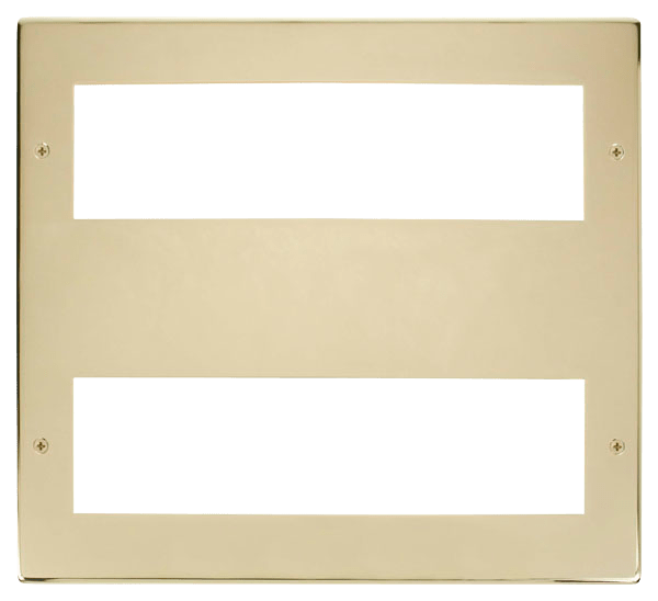 Click New Media Large Media Front Plate (2 X 8 Module) - Brass MP516BR