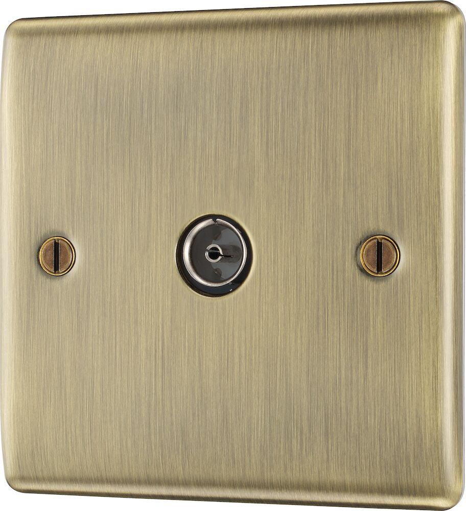 Nexus Metal Single Socket for TV or FM Co-axial Aerial Connection - Prisma Lighting