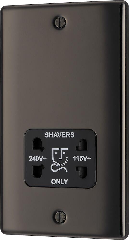 Nexus Metal Dual Voltage Shaver Socket - Prisma Lighting