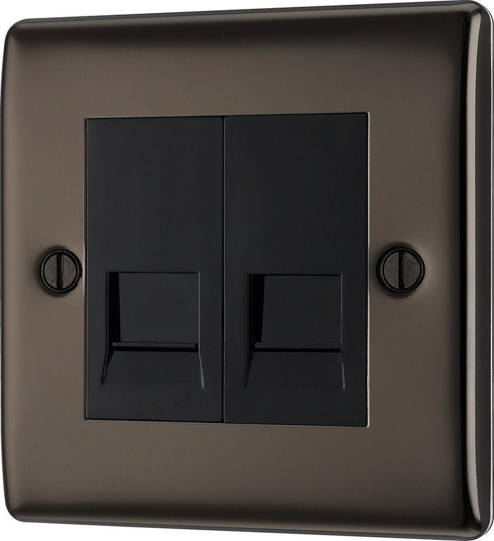 Nexus Metal Double RJ11 Telephone Socket - Prisma Lighting