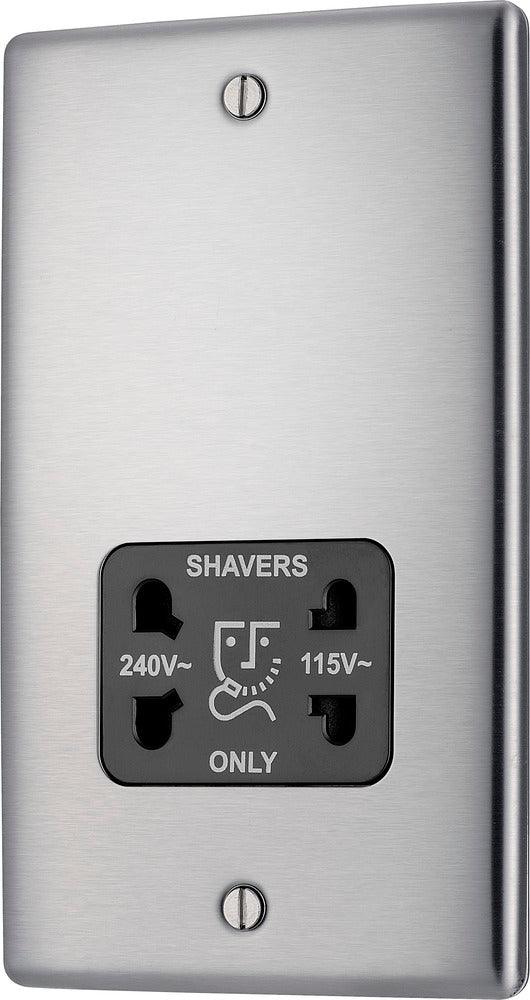 Nexus Metal Dual Voltage Shaver Socket - Luxurious Touch for Bathrooms