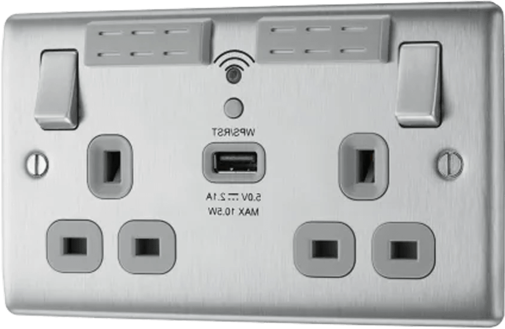 BG NEXUS Double Switched 13A Power Socket with WiFi Extender + USB