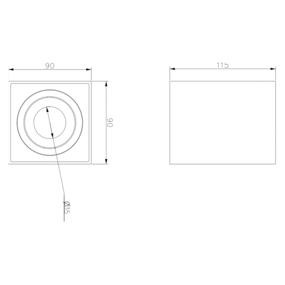 Oran Surface Tilt Square Downlight