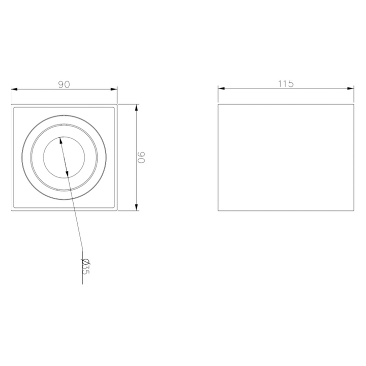 Oran Surface Tilt Square Downlight