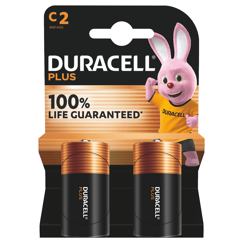 Duracell Plus C LR14/MN1400 1.5V alkaline batteries Ð 2 pack