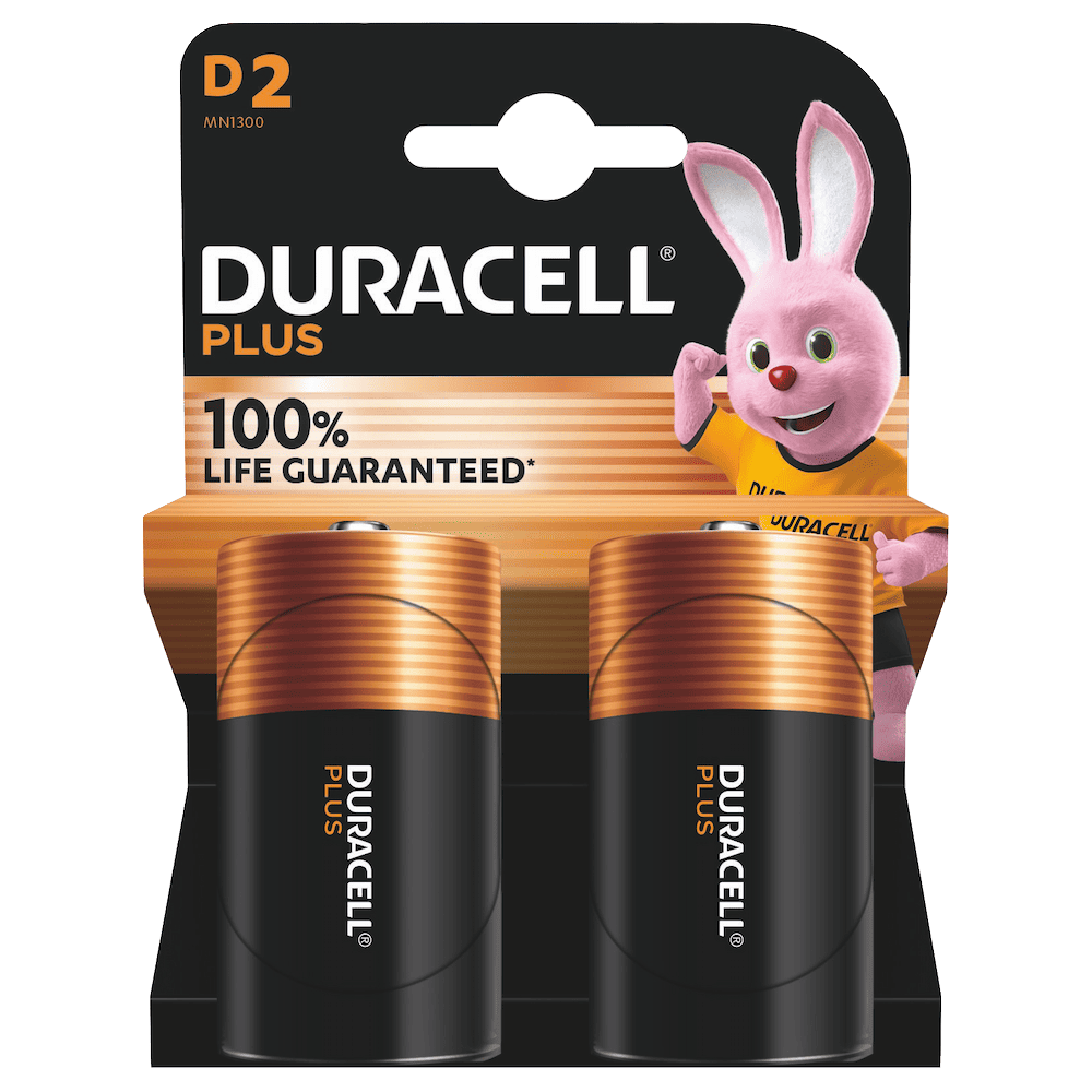 Duracell Plus D LR20/MN1300 1.5V alkaline batteries Ð 2 pack