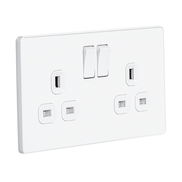Evolve Double Switched 13a Socket