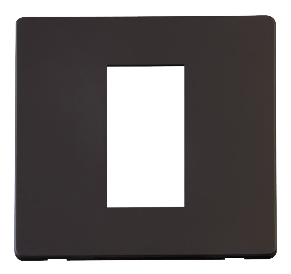 Click New Media 1 Gang Plate Single Media Module Cover Plate - Black SCP310BK