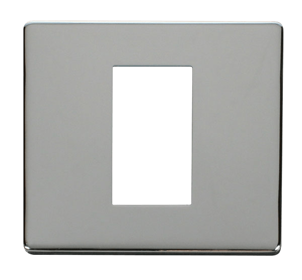 Click New Media 1 Gang Plate Single Media Module Cover Plate - Chrome SCP310CH