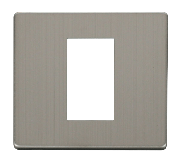 Click New Media 1 Gang Plate Single Media Module Cover Plate - Stainless Steel SCP310SS