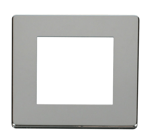 Click New Media 1 Gang Plate Twin Media Module Cover Plate - Chrome SCP311CH