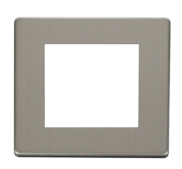 Click New Media 1 Gang Plate Twin Media Module Cover Plate - Stainless Steel SCP311SS