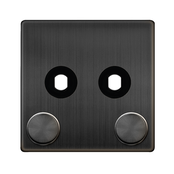 Definity 2 Gang Unfurnished Dimmer Plate & Knobs - Matt Bronze SFBZ142PL | Prisma Lighting