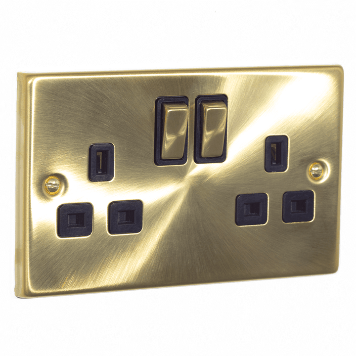 Click Deco 13A Double Switched Socket Satin Chrome Grey VPSC536GY