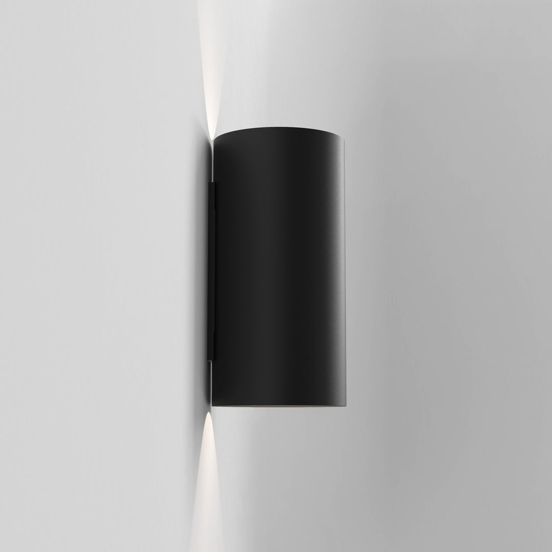 Textured Black Astro Yuma 240 LED wall light mounted vertically
