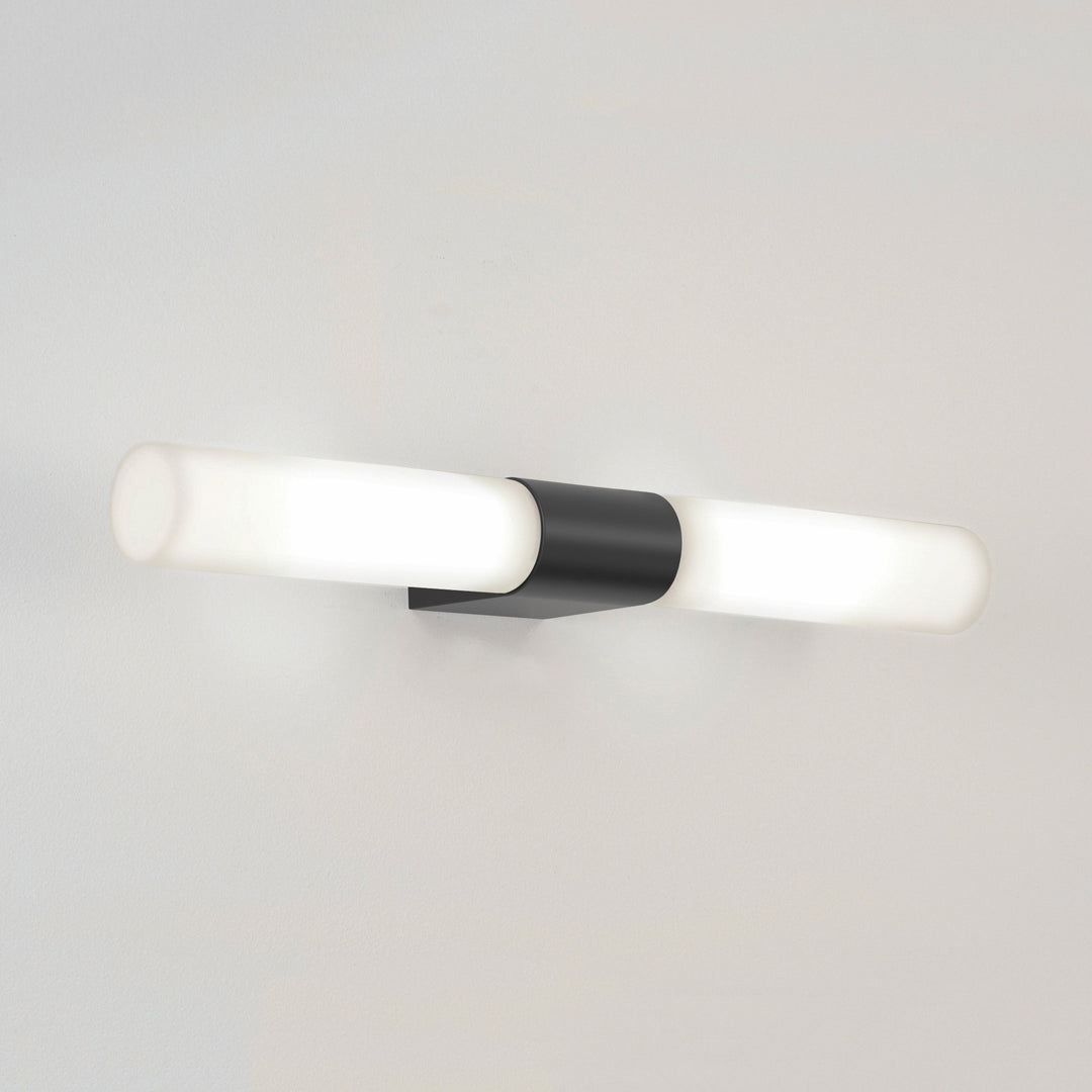 Astro Padova bathroom wall light in Matt Black with opal glass diffusers