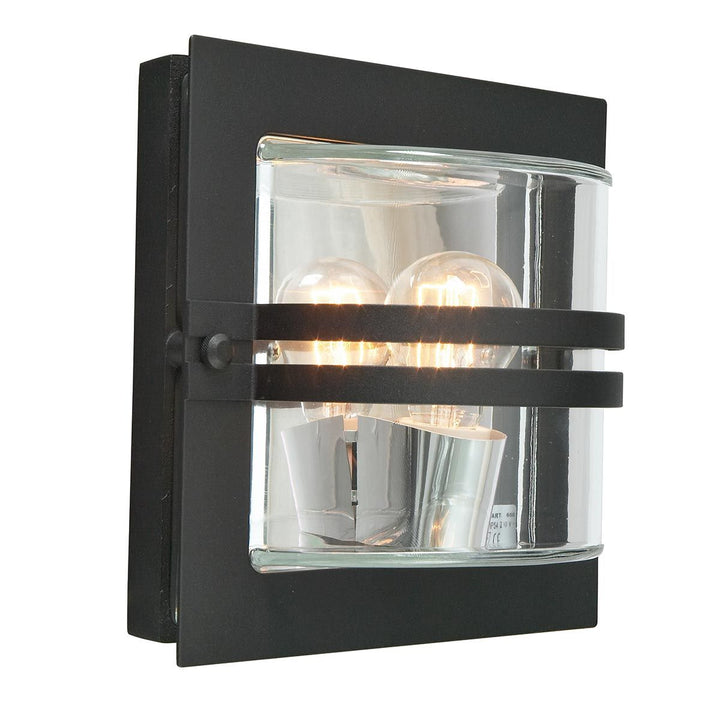 Elstead Lighting Bern 1 Light Wall Lantern - Black With Clear Glass BERN-E27-BLK-C Black