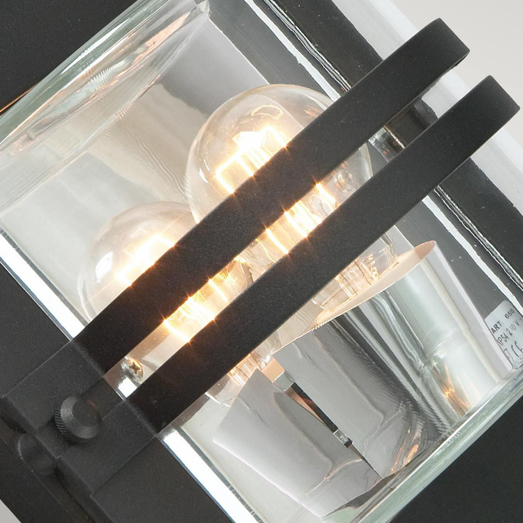 Elstead Lighting Bern 1 Light Wall Lantern - Black With Clear Glass BERN-E27-BLK-C Black