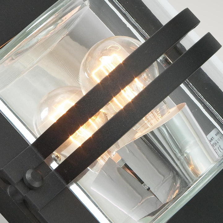Elstead Lighting Bern 1 Light Wall Lantern - Black With Clear Glass BERN-E27-BLK-C Black