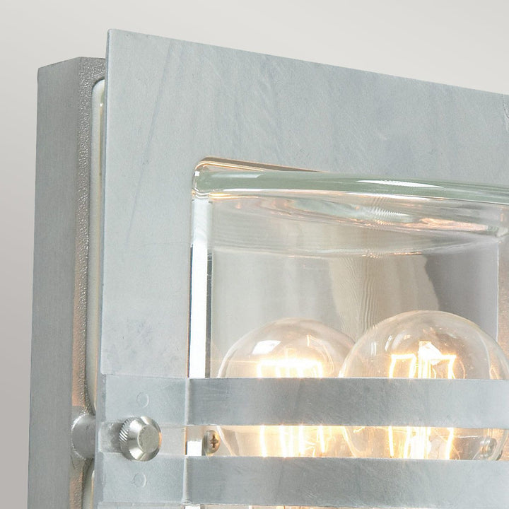 Elstead Lighting Bern 1 Light Wall Lantern - Galvanised With Clear Glass BERN-E27-GAL-C Galvanised