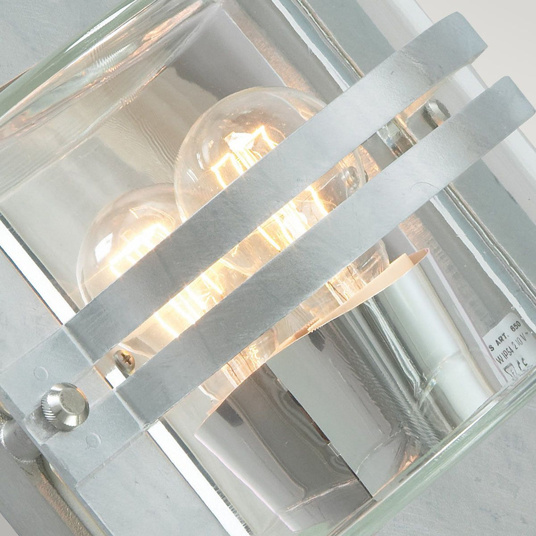 Elstead Lighting Bern 1 Light Wall Lantern - Galvanised With Clear Glass BERN-E27-GAL-C Galvanised