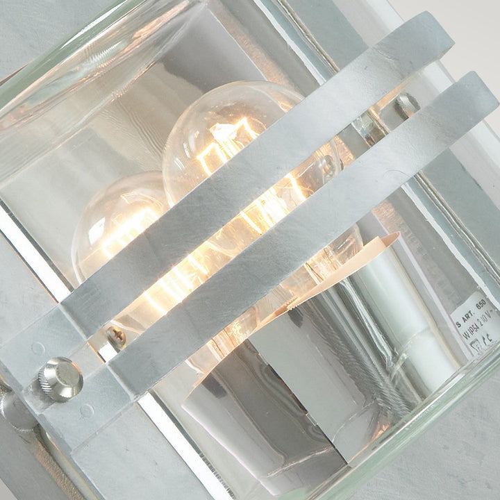 Elstead Lighting Bern 1 Light Wall Lantern - Galvanised With Clear Glass BERN-E27-GAL-C Galvanised