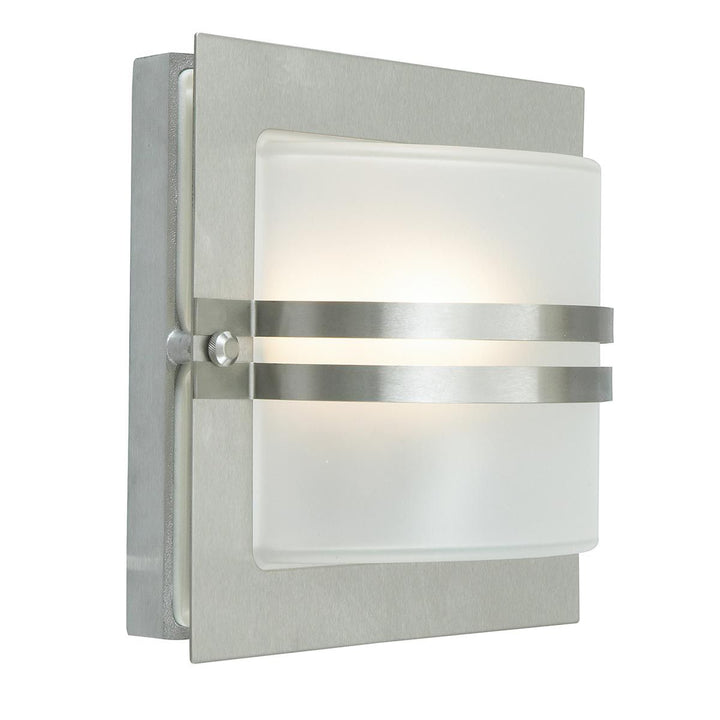 Elstead Lighting Bern 1 Light Wall Lantern - Stainless Steel With Frosted Glass BERN-E27-S-S-F Stainless Steel
