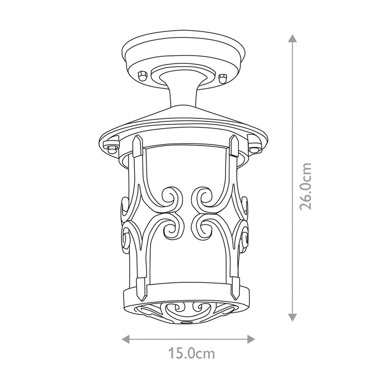 Norlys Hereford 1 Light Porch Lantern BL13A-BLACK Black