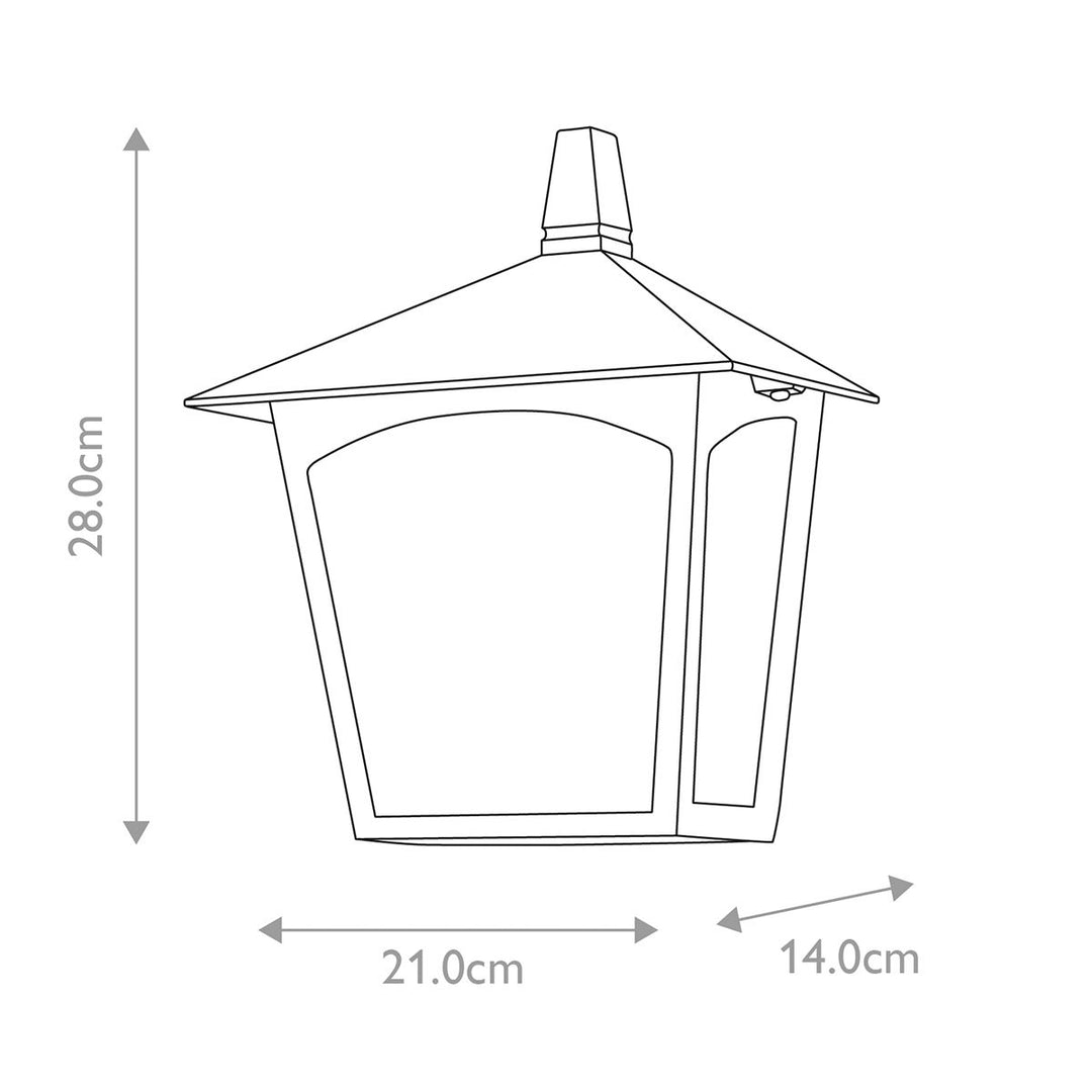 Norlys York 1 Light Flush Lantern BL15-BLACK Black