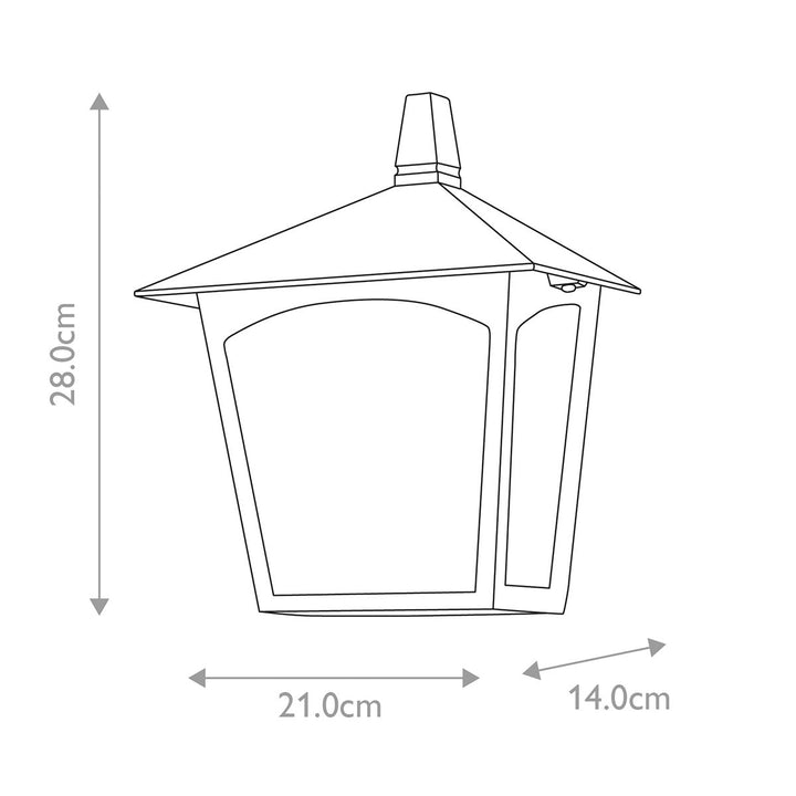Norlys York 1 Light Flush Lantern BL15-BLACK Black