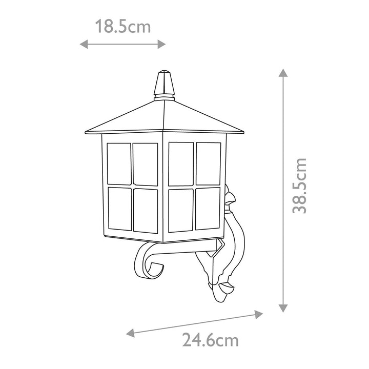 Norlys Winchester 1 Light Wall Up Lantern BL17-BLACK Black