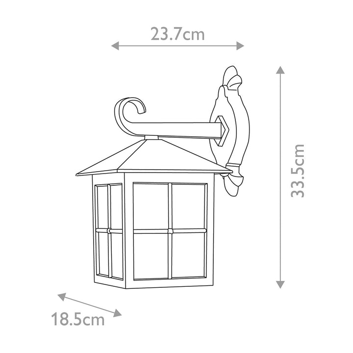 Norlys Winchester 1 Light Wall Down Lantern BL18-BLACK Black